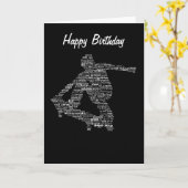 Carte Skateboarder word collage greeting card (Fleur jaune)