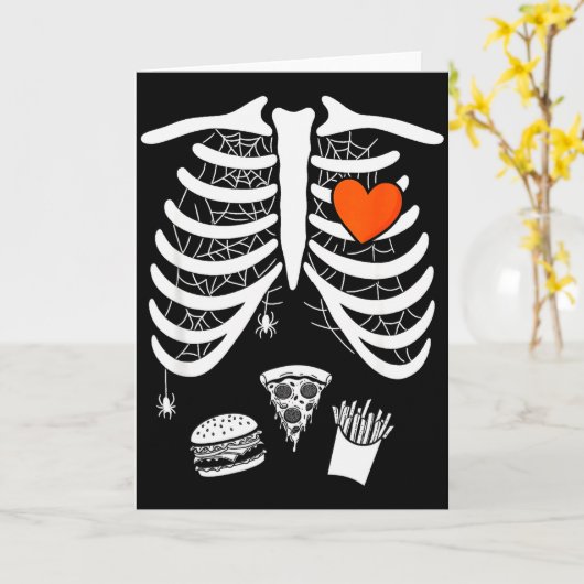 Carte Skeleton Baby Pregnant Xray Rib Cage For Fall Hall (Fleur jaune)