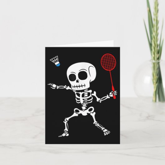 Carte Skeleton Badminton Halloween Smash Shuttle Easy Co (Devant)