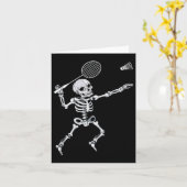 Carte Skeleton Badminton Smash Shuttle Halloween (Fleur jaune)