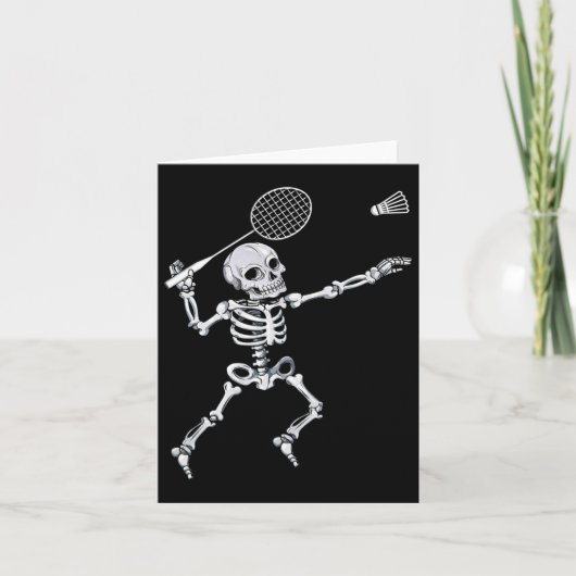 Carte Skeleton Badminton Smash Shuttle Halloween (Devant)