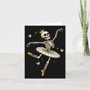 Carte Skeleton Ballerina Ballet Danse mignonne Halloween