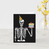Carte Skeleton Birthday Party Lazy Halloween Costume Fun (Fleur jaune)