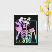 Carte Skeleton Boire Café Femmes hommes Halloween costu (Fleur jaune)