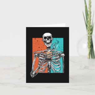 Carte Skeleton Boire Café Lover Drôle Halloween Sku