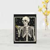 Carte Skeleton Boire Martini Tail Retro Halloween Cos (Fleur jaune)