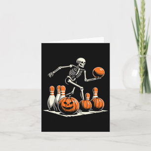 Carte Skeleton Bowler Joueur Drôle Bowler Halloween