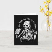 Carte Skeleton Casque Coeur Musique gothique Halloween S (Fleur jaune)