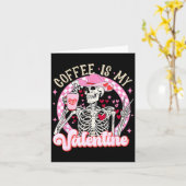 Carte Skeleton Coffee Is My Valentine Funny Valentines D (Fleur jaune)