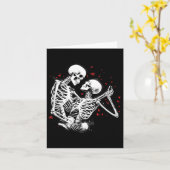 Carte Skeleton Couple pour la Saint Valentin d'Halloween (Fleur jaune)
