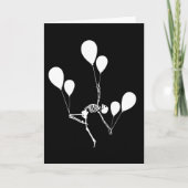 CARTE SKELETON DANSE AVEC BALLONS HALLOWEEN (Devant)
