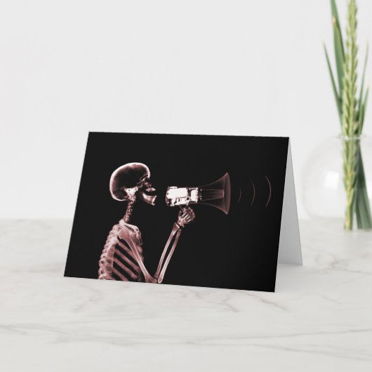 CARTE SKELETON DE VISION X-RAY SUR MEGAPHONE - ROUGE (Devant)