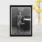 Carte Skeleton d'Halloween (Fleur jaune)