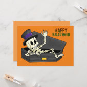 Carte Skeleton d'Halloween (Devant/Arrière en situation)