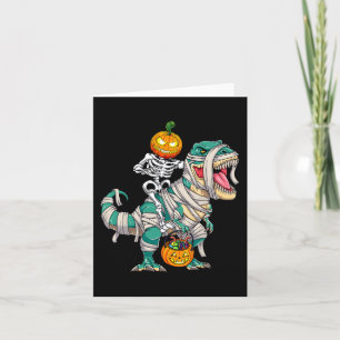 Carte Skeleton équitation maman Dinosaur T rex Halloween