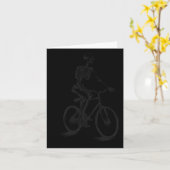 Carte Skeleton équitation vélo effroi Halloween Skeleton (Fleur jaune)