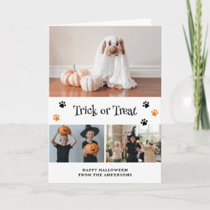 Carte Skeleton Ghost Citrouille Pet Photo Halloween Card