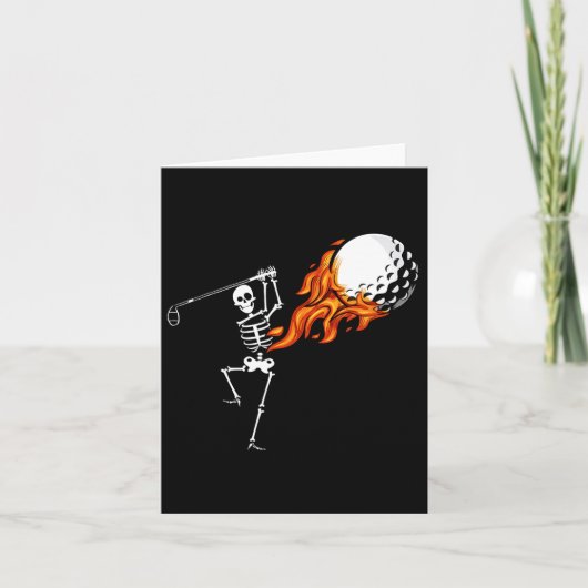 Carte Skeleton Golf Drôle Halloween Costume de golf Spor (Devant)