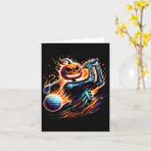 Carte Skeleton Golf Halloween Citrouille Golfer Golfer (Fleur jaune)