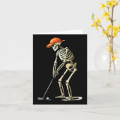 Carte Skeleton Golf Halloween Golf Player Funny M (Fleur jaune)