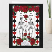 Carte Skeleton gothique couple roi reine (Dos)