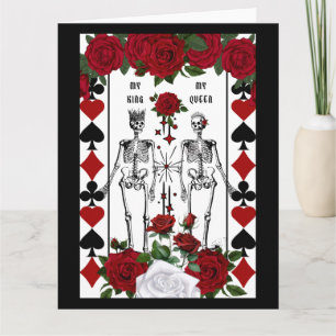 Carte Skeleton gothique couple roi reine