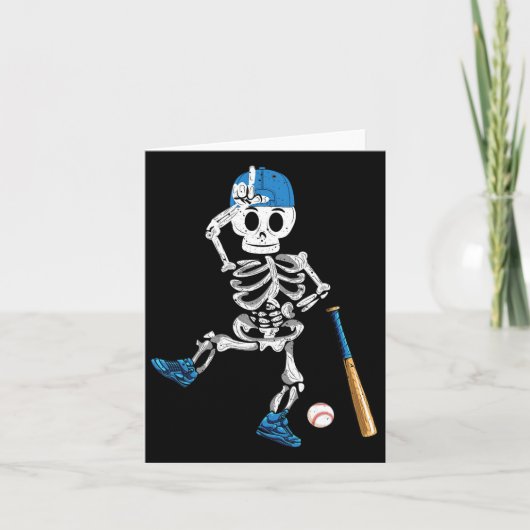Carte Skeleton Halloween Baseball Vintage jouer (Devant)