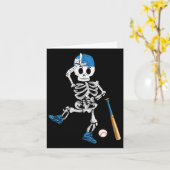 Carte Skeleton Halloween Baseball Vintage jouer (Fleur jaune)