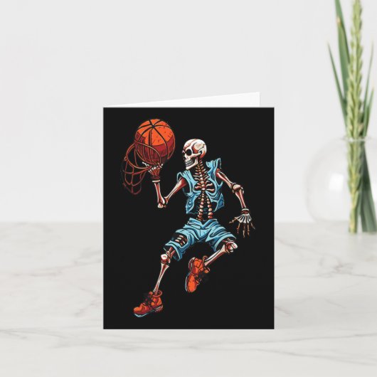 Carte Skeleton Halloween Éffrayant Dunking Costume crâne (Devant)
