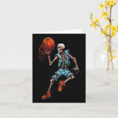 Carte Skeleton Halloween Éffrayant Dunking Costume crâne (Fleur jaune)