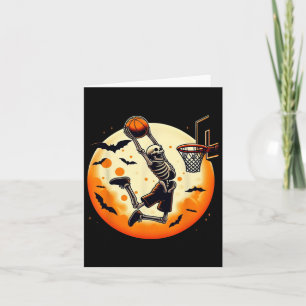 Carte Skeleton Halloween Hommes garçons Basketball Hallo