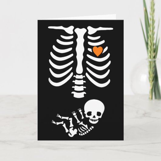 Carte Skeleton Halloween Maternity Funny Pregnancy 2025 (Devant)