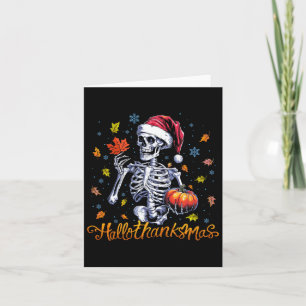 Carte Skeleton Halloween Mery Christmas Happy Hallomerci