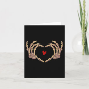 Carte Skeleton Hand Love Heart Halloween Jour Mer Éffray