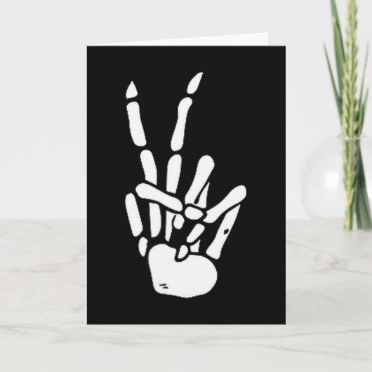 Carte Skeleton Hand Peace Sign Bone (Devant)