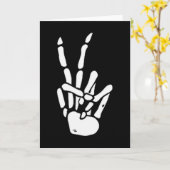 Carte Skeleton Hand Peace Sign Bone (Fleur jaune)