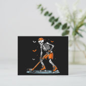 Carte Skeleton Hockey sur glace Halloween garçons Drôle  (Debout devant)