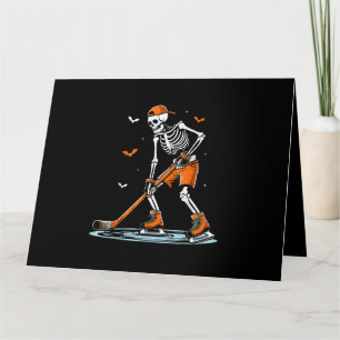 Carte Skeleton Hockey sur glace Halloween garçons Drôle