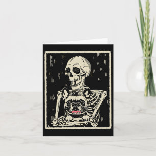 Carte Skeleton Hugs French Bulldog Halloween Amoureux de