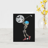 Carte Skeleton Jouer Golf Golf Joyeux Halloween Jour (Fleur jaune)