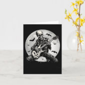Carte Skeleton Jouer Guitare Punk Rock Musique Halloween (Fleur jaune)