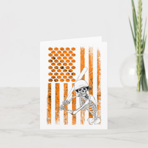 Carte Skeleton Joueur De Baseball Fan Skeleton Halloween