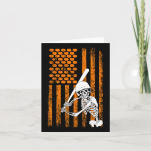 Carte Skeleton Joueur De Baseball Fan Skeleton Halloween