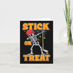 Carte Skeleton Joueur de hockey sur glace Halloween Cost
