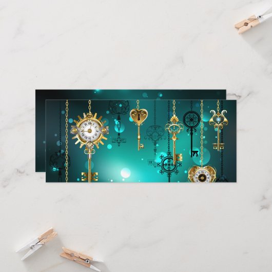 Carte Skeleton Keys on Green Background (Devant/Arrière en situation)