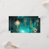 Carte Skeleton Keys on Green Background (Devant/Arrière en situation)