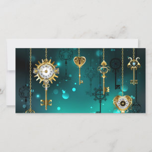 Carte Skeleton Keys on Green Background