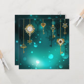 Carte Skeleton Keys on Green Background (Devant/Arrière en situation)