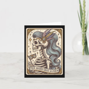 Carte Skeleton Mardi Gras Queen Tarot Card Gras Mardi C