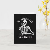 Carte Skeleton Me En Attendant Halloween (Fleur jaune)